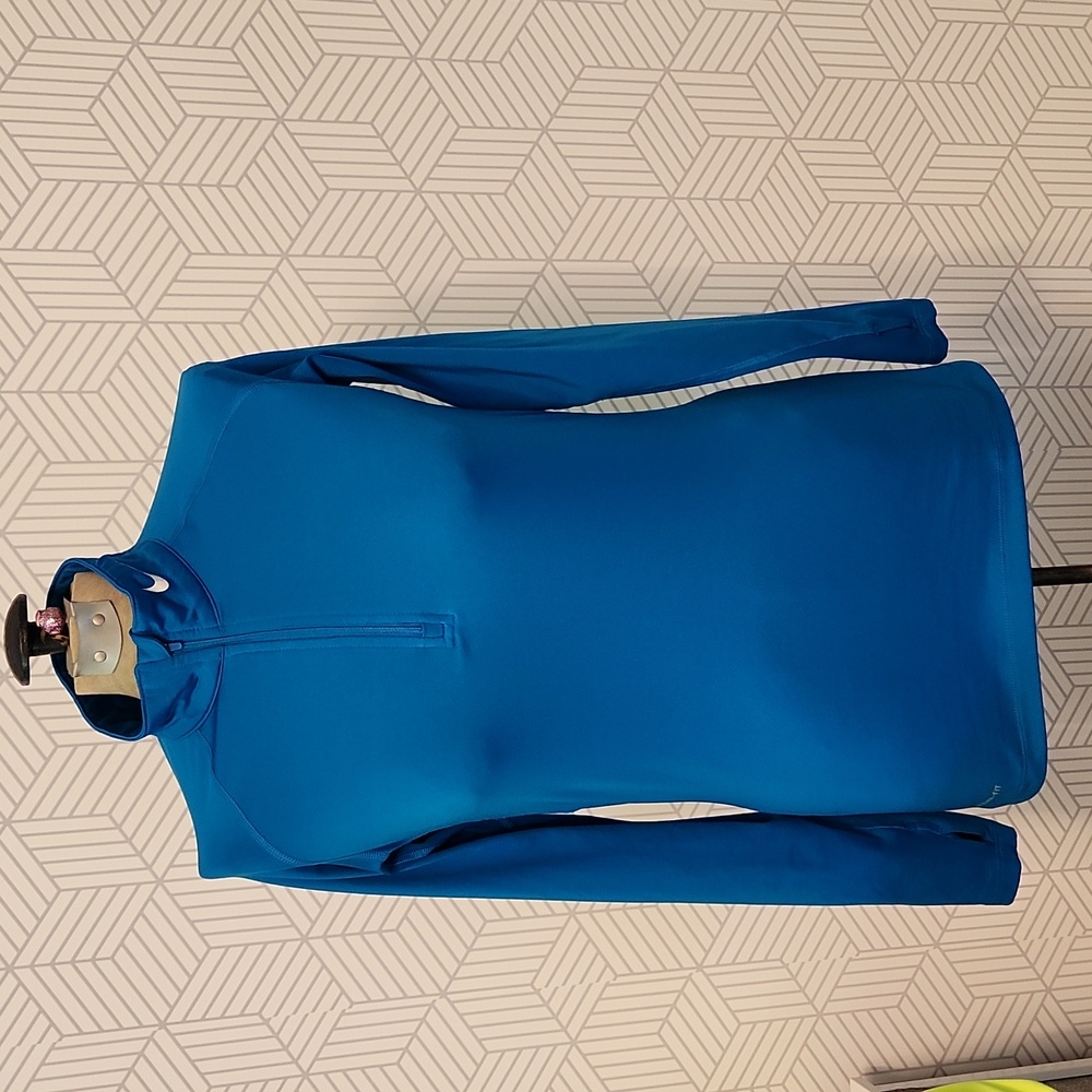 Nike Blue 1/4 Zip Pro Combat Long Sleeve Pullover | Women's Size Medium